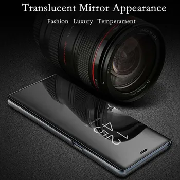 Spogulis Skatu Flip Case For Samsung Galaxy S10 Gadījumā 6.1 collu Full Apšuvuma Triecienizturīgs Vāks Samsung S10 G973F Gadījumā
