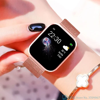Sporta HD Full Touch Smart Skatīties Sieviešu Aproce Vīriešiem Bluetooth Smartwatch Android, IOS Tālrunis Fitnesa Tracker sirdsdarbība Fit Watch