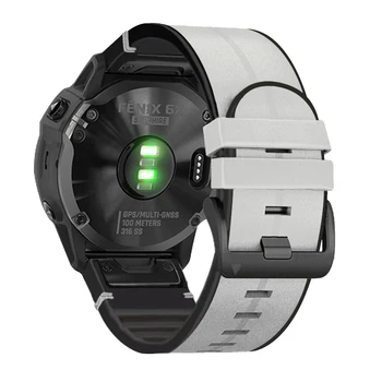 Sporta Silicagel+Ādas Watchband Siksnu Garmin Fenix 6X 6Pro 5X 5 Plus 3HR 945 935 Aproce EasyFit Ātri Atbrīvot wriststrap