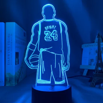 Sports Basketbols 3d Lampas Kobe Bryant Aizmugure Biroja Telpu Dekorēšana Nightlight Dropshipping Kobe Piemiņas Dāvanu-Led Nakts Gaisma