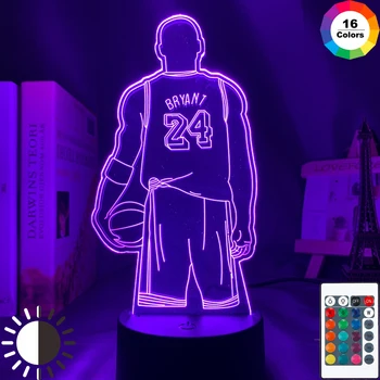 Sports Basketbols 3d Lampas Kobe Bryant Aizmugure Biroja Telpu Dekorēšana Nightlight Dropshipping Kobe Piemiņas Dāvanu-Led Nakts Gaisma