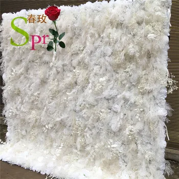 SPRPromotional vairumtirdzniecības ideāls non-fading un anti-novecošanās izturīgas mākslīgās rožu ziedu sienas ziedu fona