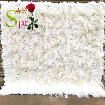 SPRPromotional vairumtirdzniecības ideāls non-fading un anti-novecošanās izturīgas mākslīgās rožu ziedu sienas ziedu fona