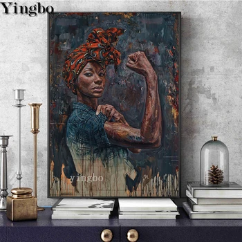 Spēcīgs melnā sieviete Rokdarbi 5d Dimanta Krāsošanas komplektu Dimanta Izšuvumi Mozaīkas Rhinestone āfrikas girl power Diamond māksla