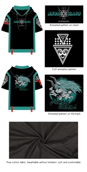 Spēle Arknights Hoshiguma īsām piedurknēm pelēkā vārna Rhodes Island hoody T-krekls streetwear hoodies un sporta krekli