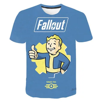 Spēle Fallout 76 4 3D Iespiests T-Krekls Vīriešu un Sieviešu Modes Streetwear O-veida Kakla Lielgabarīta T Krekls Bērniem, Zēns, Meitene t-veida Topi Unisex T