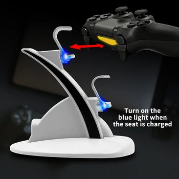 Spēle Kontrolieris Lādētāju PS4/PS4 Slim/PS4 Pro Gamepad Lādētāju Dual Uzlādes Ports Uzlādes Stacija/Bāze PS4 Kontrolieris