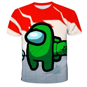 Spēle Starp Asv Zēnu T-Krekls Smieklīgi Impostor Grafiskais Mazulis 4-16 Gadi, Bērnu T Krekls Vasaras Īsām Piedurknēm 3D Smieklīgi Karikatūra Krekli