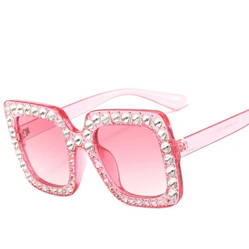 Spīd Dimanta Saulesbrilles Sieviešu Zīmola Dizaina Flash Laukumā Toņos, Sieviešu Spoguļi Rhinestones, Saules Brilles Modes Oculos Lunette