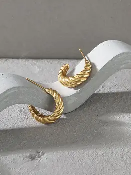S'STEEL Vienkāršu Zelta Earings Mārciņa 925 Sudraba auskariem Dāvana Sievietēm Minimālisma Auskars Personalizētu Punk Smalkas Rotaslietas
