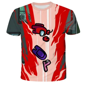 Starp Mums T-krekls ar Īsām Piedurknēm Karikatūra T-krekls Bērniem Zēni 3D Iespiesti Topi Impostor Grafiskais Hip Hop Unisex Apģērbu amoung mums