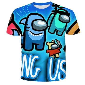 Starp Mums T-krekls ar Īsām Piedurknēm Karikatūra T-krekls Bērniem Zēni 3D Iespiesti Topi Impostor Grafiskais Hip Hop Unisex Apģērbu amoung mums
