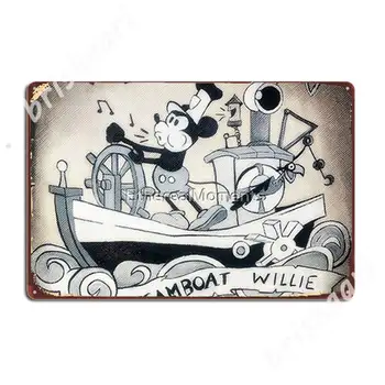 Steamboat Willie Metāla Zīmes, Klasiskās Virtuves Kino Virtuves Plāksnes, Skārda zīme Plakāti