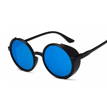 Steampunk Saulesbrilles Sieviešu, Vīriešu Retro Brilles Melnas Apaļas Brilles, Tvaika Punk Vintage Modes Briļļu Oculos De Sol