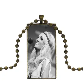 Stikla Cabochon Sānslīdi Kaklasaite Kulons Taisnstūra Kaklarota Bronzas Krāsu Rotaslietas Meitenēm Carrie Underwood Pad Datoru