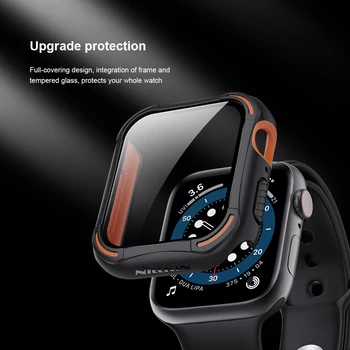 Stikla+Case For Apple Skatīties serie 6 5 4 SE 44mm 40mm iWatch Gadījumā NILLKIN bufera Screen Protector+Vāks apple skatīties Accessorie