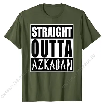 Straight Outta Azkaban Smieklīgi Grafiskais T-Krekls Slim Fit T-Veida Topi Vīriešu Kokvilnas Tshirts Dominējošā Grupa