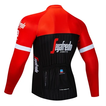 Strava Riteņbraukšana Jersey Vīrieši sarkanā Ropa Ciclismo Hombre Long Sleeve Jersey rubē maillot bicicleta Pro Komandas Riteņbraukšana Apģērbu 2021