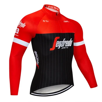 Strava Riteņbraukšana Jersey Vīrieši sarkanā Ropa Ciclismo Hombre Long Sleeve Jersey rubē maillot bicicleta Pro Komandas Riteņbraukšana Apģērbu 2021