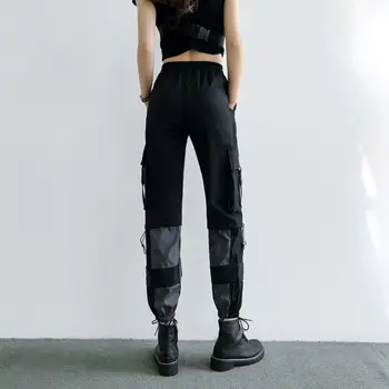 Streetwear Kravas Bikses Sieviešu Ikdienas Joggers Ir 2021. Jaunu Melnā Augstu Vidukli, Zaudēt Sieviešu Bikses Korejiešu Stilā, Dāmas Bikses