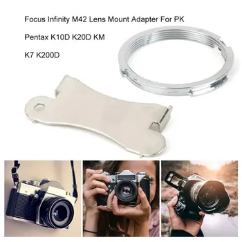Sudraba Objektīva Adaptera Gredzens Pentax M42 42mm un PK K Mount Adapteri Infinity fokuss