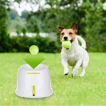Suns Pet Rotaļlietas Tenisa Ikonas Automātiski Metamās Mašīnas Pet Bumbu Mest Ierīces 3/6/9M Sadaļā Emisijas ar 3 Bumbiņas Suns Produkti
