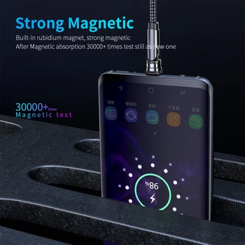 Suntaiho 540 Pagriezt Magnētisko Kabeļu Ātra Uzlāde, Micro Tips C iPhone 12 Pro Xiaomi Samsung Magnēts Maksas USB C Tālruņa Kabelis