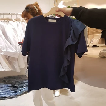 SuperAen Korejiešu Stilā, T Krekli, Sieviešu 2021. Gada Vasaras Modes Jauns Īsām Piedurknēm Dāmas T Krekli Tīrtoņa Krāsu Savvaļas Sieviešu Topi Apģērbi