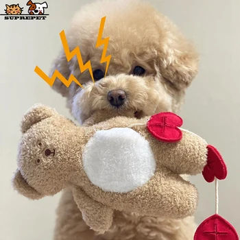 SUPREPET Cute Bear Rotaļlietas Sunim Maziem Suņiem Plīša Kucēns Aksesuāri Soft Fidget Rotaļlietas korejas Pildījumu Lelle Interaktīvās Pet Rotaļlietas 2021