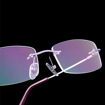 SWOKENCE bez apmales Tuvredzība Brilles Recepšu -0.5, lai -8.0 Vīriešiem, Sievietēm, Eleganta Ultravieglajiem Sakausējuma Rāmis Tuvredzīgs Briļļu F091