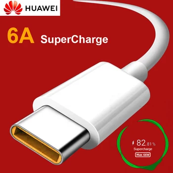 Sākotnējā Huawei 6A Supercharge Kabeļu 66W Maksas C Tipa USB Kabelis Mate 30 40 Pro P20 P30 P40 Pro Nova 8 Se Godu 30 30S V30
