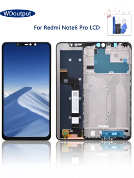 Sākotnējā JAUNU LCD Xiaomi Redmi 6. Piezīme pro LCD Displejs, Touch Screen Digitizer Montāža LCD Ar Rāmi Redmi Note6 Pro LCD