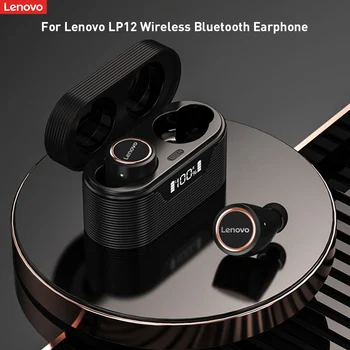 Sākotnējā Lenovo LP12 TWS Bezvadu Austiņas Bluetooth 5.0 Austiņu Dual Stereo Trokšņa Samazināšanas Bass IPX5 Ūdensizturīgs Ilgi Gaidīšanas