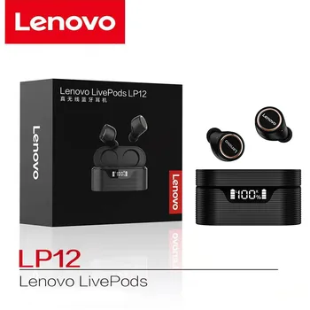 Sākotnējā Lenovo LP12 TWS Bezvadu Austiņas Bluetooth 5.0 Austiņu Dual Stereo Trokšņa Samazināšanas Bass IPX5 Ūdensizturīgs Ilgi Gaidīšanas