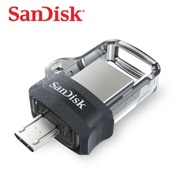 Sākotnējā Sandisk SDDD3 Extreme ātrgaitas 150M/S Dual OTG USB Flash Drive 64GB, 128GB 32GB Pen Drive 16gb USB3.0 PenDrive Patiesu