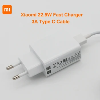 Sākotnējā Xiaomi MDY-11-EP, ES Ātri Lādētāju 22.5 W QC 3.0 USB Adapteris Ātras Uzlādes 100CM C Tipa Kabeli MI 10 9 Lite Redmi 9.A 9.C