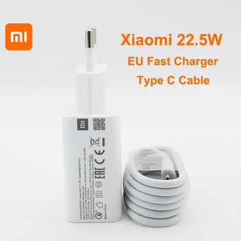 Sākotnējā Xiaomi MDY-11-EP, ES Ātri Lādētāju 22.5 W QC 3.0 USB Adapteris Ātras Uzlādes 100CM C Tipa Kabeli MI 10 9 Lite Redmi 9.A 9.C