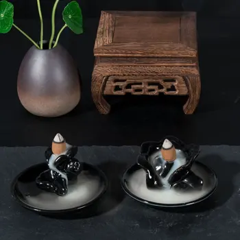 Sālsūdenim Budas Keramikas Vīraka Degļa Turētājs Budistu Sandalkoka Konusi Mājas Apdare Amatniecības Miniatūras Figūriņas