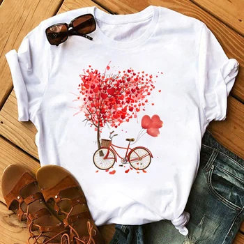 T-krekls sievietēm īsām piedurknēm lielgabarīta T-krekls dāmas topi vasaras modes velosipēdu drukāšanas krekls balts drukāšanas īsām piedurknēm