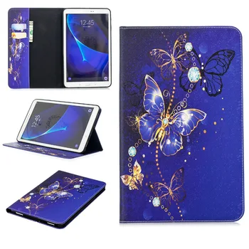 Tablet Case For Samsung Galaxy Tab A6 10.1 collu līdz 2016. 10.1 T585 T580 T580N Smart Cover Karikatūra PU Ādas