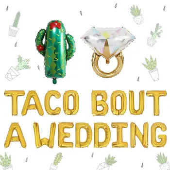 Taco, Cīkstēšanās, Kāzu Dekorācijas, Taco Cīkstēšanās Baloni Banner Zelta Meksikas Fiesta Tēmu Līgavas Dušas Bachelorette Puse