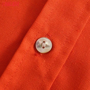 Tangada Sieviešu Vintage Apelsīnu Lielgabarīta Garš Krekls ar garām Piedurknēm Ir 2021. Elegants Sieviešu Ikdienas Brīvs Krekls 4M95