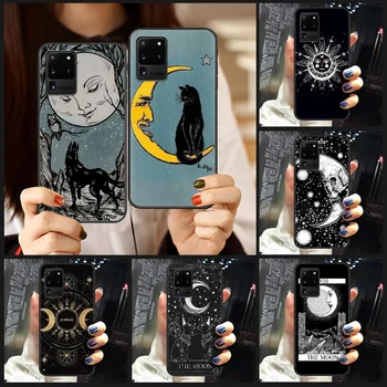 Tarot Noslēpums Raganas mēness totem Telefonu Gadījumā Segtu Korpuss Samsung Galaxy S 6 7 8 9 10 e 20 malas uitra Piezīme 8 9 10 plus black