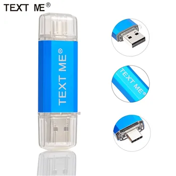 TEKSTA MAN radošo OTG USB Flash Drive C Tipa Pen Drive 64GB, 32GB 16GB 8GB 4GBUSB Stick 2.0 Pendrive Tipa C