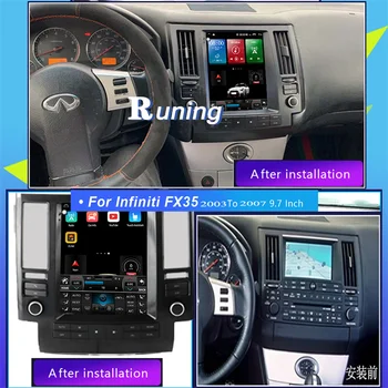 Tesla Stila Vertikāla Ekrāna Android 10.0 Infiniti FX FX35 FX45 2003-2006 Auto Radio Auto Dvd Multimediju Atskaņotājs, GPS Navigācija