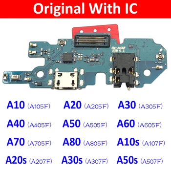 Testēti USB Uzlāde Dokā Port Connector Flex Cable Samsung A10 A20 A30 A40 A50 A60 A70 A80 A10S A20S A30S A50S A51 A71