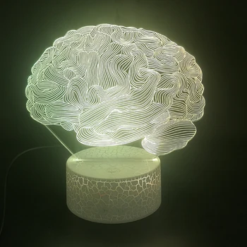 The Organ The Brain 3D Lamp Special Prize for Teenager Touch Sensor Usb Atmosphere Led Night Light Lamp for Halloween Decorative