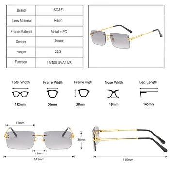 TIK&EI Modes Mazs Taisnstūris Sieviešu Saulesbrilles Retro bez apmales Slīpumu, Briļļu Toņos UV400 Vīriešiem Kvadrātveida Saules Brilles