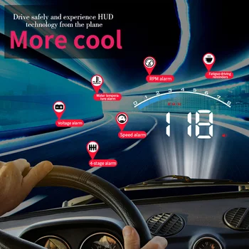 TiOODRE M6S Spogulis HUD Head Up Displejs Auto HUD OBD2 Automašīnas Ātrums Projektoru APGR. / min Spidometru, Auto Detektoru Ūdens Temperatūra