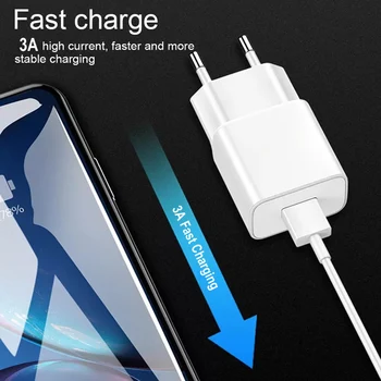 Tipa-c USB Kabelis Fast Charger QC 3.0 Tālruņa Adapteris Huawei P Smart 2021 P Smart Z Y8P P30 P20 Lite Pro Xiaomi Mobilie Telefoni